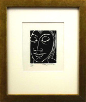 Ota Janeček - Dívčí úsměv - grafika (černá varianta)